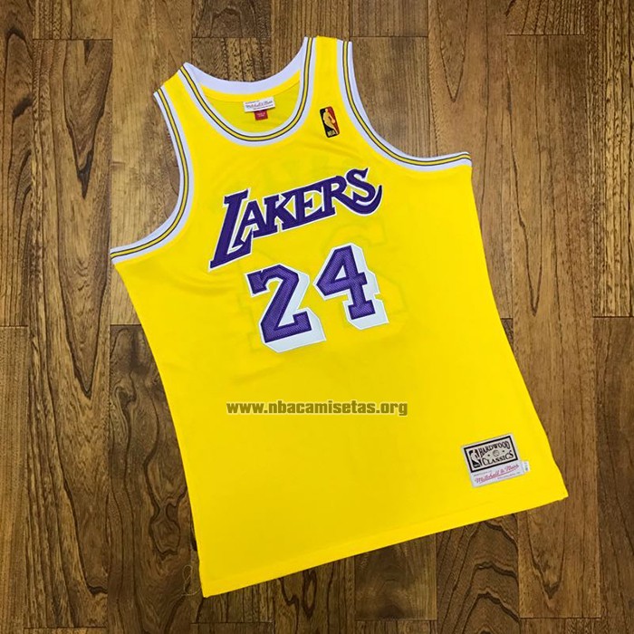 Camiseta Los Angeles Lakers Kobe Bryant NO 24 Amarillo